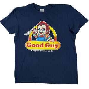Chucky Shirt Women's Medium Child's Play Good Guy Blue 100% Cotton